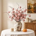 thumbnail image 2 of Artificial Pumpkin Pick,Autumn Harvest Decor Fake Flocked Pumpkin Branch for Livingroom Office Theme Party, 2 of 8