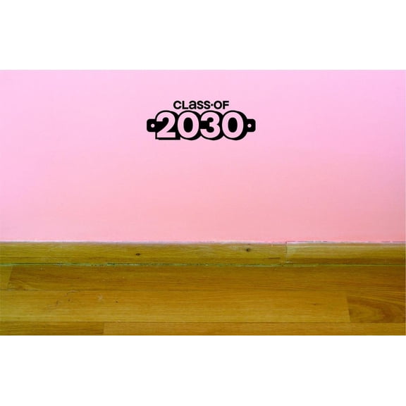Custom Decals Class Of 2030 Wall Art Size: 10 X 20 Inches Color: Black