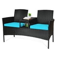 thumbnail image 3 of Wicker Patio Conversation Set with Table - Outdoor Furniture with Cushions, Weather Resistant PE Rattan, Modern Design for Backyard, Porch, Balcony, 3 of 9
