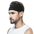 thumbnail image 2 of Hot Sales LSONABXA Saving $5 Black Heardband for Men Running Headband Adjustable Sports Headbands Wicking Workout Headbands Men Headscarf for Men, 2 of 6