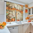 thumbnail image 3 of Vintage Pumpkins Kitchen Curtains Fall Window Curtains Valance and Tier Set 36 Inch, Trust in The Lord Autumn Rod Pocket Short Tier Curtain for Room, Orange Brown Small Cafe Kitchen Decor, 3 of 6