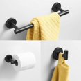 thumbnail image 2 of Accesorios de baño negro mate, portarrollos/soporte para toallas montado en la pared/gancho, 3 piezas, 2 of 5