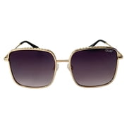 Quay Australia Real One Oversized Sunglasses Gold Smoke
