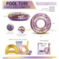 thumbnail image 4 of CoTa Global Inflatable Ring Pool Float - Stylish Confetti Pool Float Premium UV Resistant Swim Tube Floats for Adults and Kids, Heavy Duty Inflatable Pool Rings for Beach, Lake, 36 Inch - Purple Gold, 4 of 7