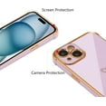 thumbnail image 2 of for iPhone 15 6.1 inch Case,Cute Plating Edge Love Hearts Pattern with Camera Lens Protection Phone Cover for Girls Women,Purple, 2 of 15