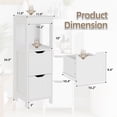 thumbnail image 6 of Walsunny 2PCS Bathroom Storage Cabinets Floor Cabinet Organizer Freestanding Narrow Cabinet with Drawer Open Shelf for Bathroom Laundry White, 6 of 7
