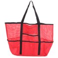 thumbnail image 2 of Bolso De Hombro De Malla Para Playa Con 8 Bolsillos Bolso De Malla Impermeable De Gran Capacidad Bolsa De Piscina De Malla Portátil Para Vacaciones Natación Viaje Familiar A La, 2 of 7