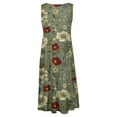 thumbnail image 4 of Jjayotai No Boundaries Women Summer Casual Dress 2025, Boho Dress, Sleeveless Midi Swing Tank Sundress with Pockets, Round Neck A Line Pleated Tshirt Dress Army Green~ L, 4 of 6
