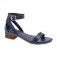 thumbnail image 1 of Sandalias con tacón bajo y correa en el tobillo de unicolor para mujer. Sandalias casuales, versátiles y cómodas para uso diario de unicolor con correa ajustable en el tobillo para mujer, 1 of 4