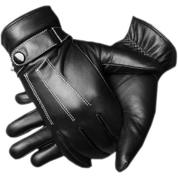 Jtbuh XLY Men's Warm Lambskin Genuine Leather Gloves For Men Winter Driving