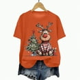 thumbnail image 6 of UngA Women Christmas Shirt Crew Neck Merry Christmas Graphic Tees Funny Holiday Xmas Tee Winter Gift Tops Christmas Tshirts Shirts for Women Orange,XXL, 6 of 6