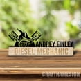 thumbnail image 3 of Craftnamesign Custom Wooden Diesel Mechanic Desk Name Plate, Mechanic Metal Nameplate for desk, 3 of 5