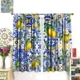thumbnail image 5 of Blue Tiles Lemon Curtain, Summer Fruit Chic Home Window Decoration for Bedroom Living Room Farmhouse 42" W X 54" L, 5 of 6