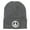 Grey, variant on Peace Symbol Embroidered Long Beanie - Black OSFM