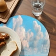 thumbnail image 3 of Nautical Coastal Round 15 Inch Placemats Set of 2, Summer Beach Shell Conch Starfish Blue HeatResistant Non Slip Place Mats for Dining Table, Wipeable Braided Kitchen Table Mats for Housewarming, 3 of 9