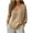 (New32)Khaki, variant on Women's Flowry Short Sleeve Fashion Solid Color Daily V Neck Blouse Waffle Knit Cross Front Top Loose Fit Casual Office Wear