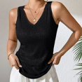 thumbnail image 2 of Breezora Women Sparkle V Neck Sequin Tank Top Glitter Sleeveless Club Festival Layer Loose Fit Vest L Size Black, 2 of 7