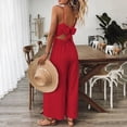 thumbnail image 3 of FRSASU Summer Dresses for Women Sleeveless High Waist Flowy Boho Maxi Dress Beach Vacation Long Sundress Red, 3 of 8