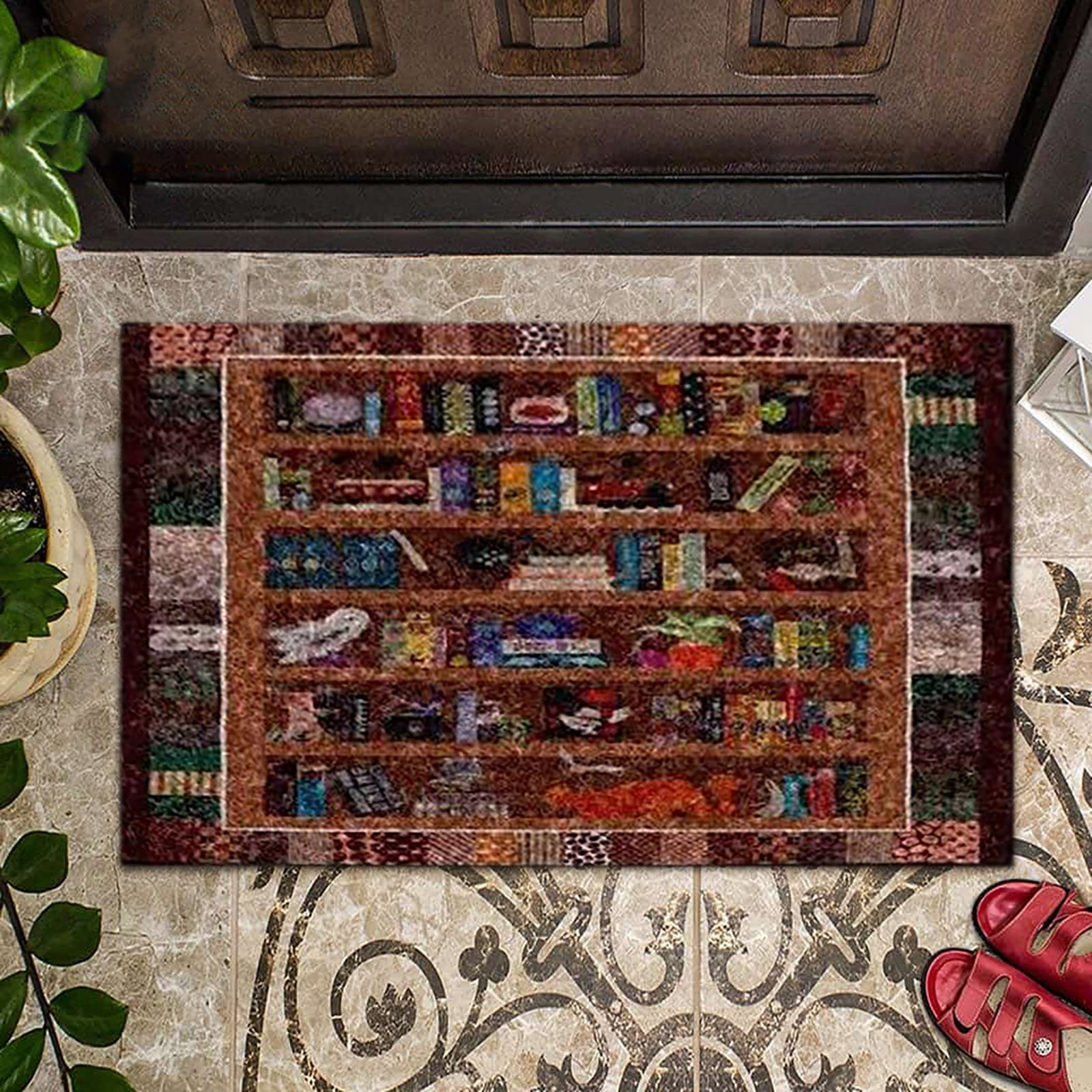Doormat In Home Book Lovers Bookshelf Floor Mats Door Mats