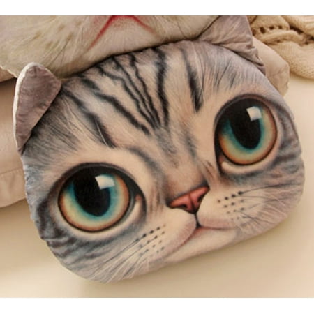 Living Room Pillow 3D Print Big Adorable Super Soft Large Lifelike Animal Cat Head Throw Pillow ,For Living Room Sofa Bed Car Sea Toy Cute Gift ()
