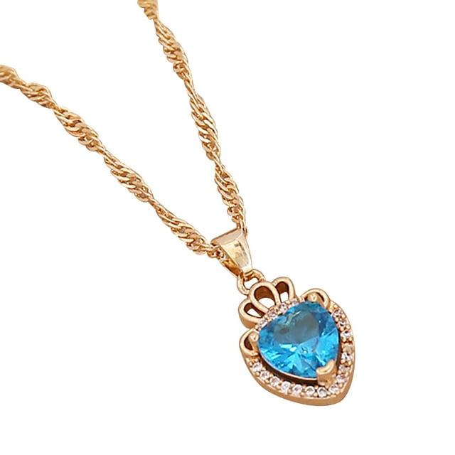 PVCS Collier Mode Multicolore pour Femmes Chaîne de Clavicule en Cristal Pendentif