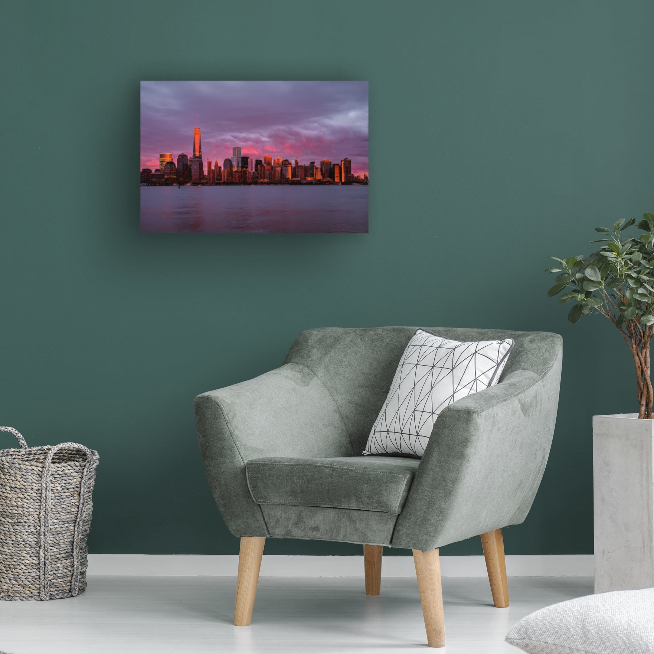 Trademark Fine Art Bing Yu New York City Sunset Canvas Wall Art