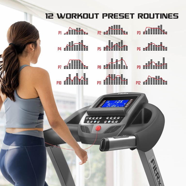 FitRx Crossrun Folding Treadmill, 300lbs Capacity Large Foldable