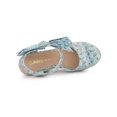 thumbnail image 4 of BLISSFUL STEP Women's Shoes Floral Printed Bow Tie Platform Slingback Espadrille Wedge Sandals Blue Floral 10, 4 of 7