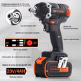 thumbnail image 3 of Llave De Impacto Goxawee Inalámbrica De 20v Con 2 Baterías, 3 of 5