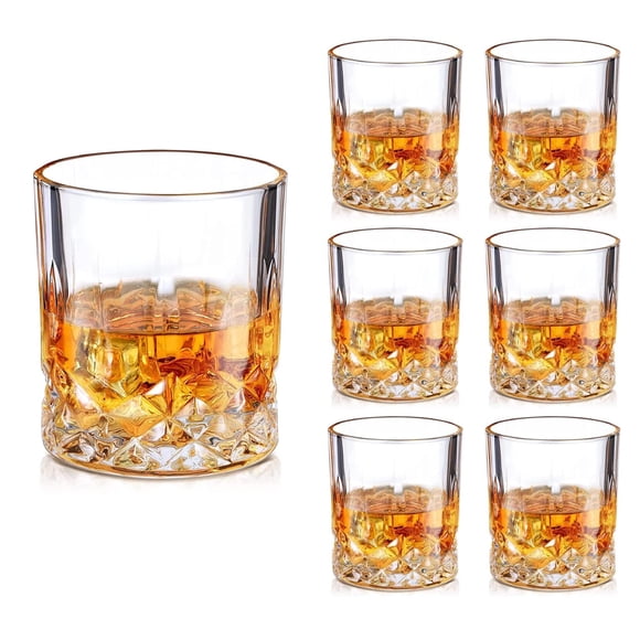 Tucorresi Juego de 6 Vasos de Whisky, Whiskey Rocks Vasos Antiguos, Vasos de Barra sin Plomo, Regalos para Hombres, 11 onzas para beber escoc&eacute;s, bourbon, vodka, tequila, ron, co&ntilde;