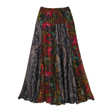 Catalog Classics - Women's Peasant Skirt & Scarf Set - Midnight Garden ...