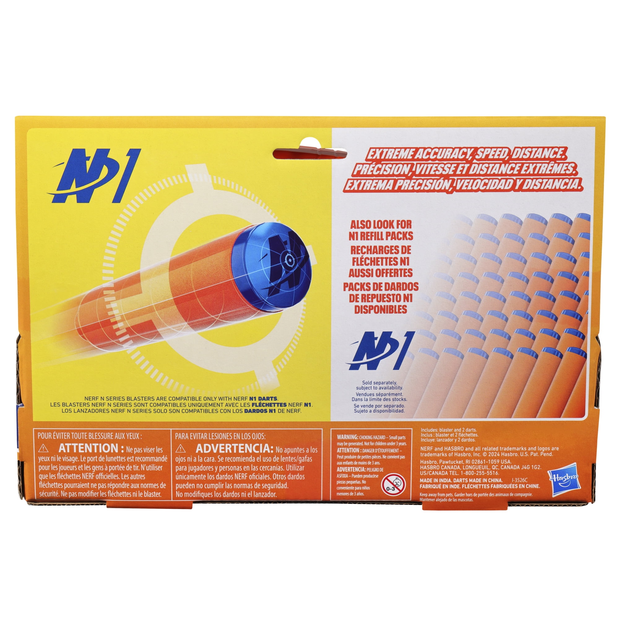 Nerf N Series Ward Blaster & 2 N1 Darts Compatible Only with Nerf N Series Blasters