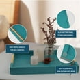 thumbnail image 3 of Wooden Decorative Coffee Table Tray, 16" Serving Tray with Handles, Matte  Decorative Tray for Living Room, Vanity Organizer (Teal Green), 3 of 6