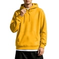 thumbnail image 3 of OIOLOYJM Hoodies for Men Casual Relaxed Fit Drawstring Cozy Warm Workout Hooded Sweatshirts Fashion Outdoor Daily Pullover with Kangaroo Pocket Yellow 2XL, 3 of 5