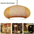 thumbnail image 2 of ANQIDI 23.5" Creative Retro Bamboo Chandelier Adjustable Chain Wicker Rattan Shades Hanging Light, 2 of 9