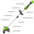 thumbnail image 2 of Greenworks 24V 13-Inch Brushless String Trimmer Gen 2, 4.0Ah USB Battery and Charger Included, 2 of 9