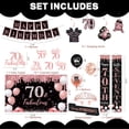 thumbnail image 2 of Happy Greetings 70th Birthday Party Decoration Kit Rose Gold Black for Women 44 Count, 2 of 6