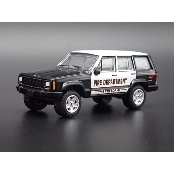 Open Box JEEP CHEROKEE XJ SPORT 4 DOOR SCOTTSDALE PA FIRE 1:64 SCALE DIECAST MODEL CAR