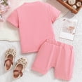 thumbnail image 5 of NOLDARES Toddler Girl Clothes Baby Girls Outfits 6M-5T Summer Floral Print Shirt+Shorts2pcs Baby Clothing(Pink,4-5 Years), 5 of 8