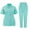 A-Mint Green, variant on Jinhomg Women's Medical Scrub Sets Plus Size Button Down Lapel Collar Tunic Tops with Elastic Waist Long Pants 2 Piece Casual Comfy Nurse Working Uniform Navy XL