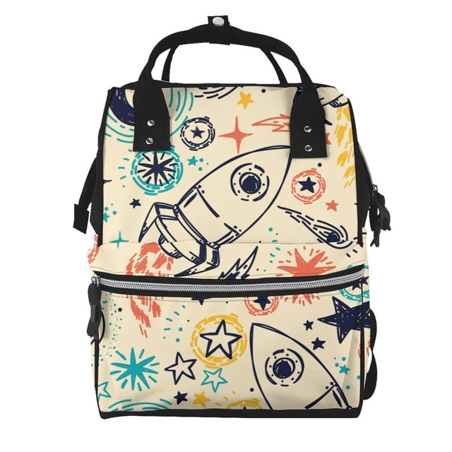Disketp Rockets Mochila de Pañales de Gran Capacidad con Múltiples Bolsillos, Mochila de Viaje Multifuncional para Bebé, Unisex, Moderna y Resistente