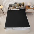thumbnail image 4 of Castle Fairy Vintage Oil Paint Deer Zipper Full Size Comforter Sets with Fitted Sheet and 2 Pillowcases,Snow Cabin Pine Zipper Bedding Set,Brown White Tan,Black Reversible,4pcs, 4 of 6