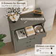 thumbnail image 6 of Farmhouse 5 Drawer Dresser for Bedroom, 47" Tall Chest of Drawers, Wood Gray Dresser with Deep Drawers, Storage Dressers Organizer for Bedroom, Living Room, Hallway, 6 of 9