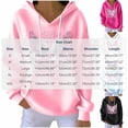 thumbnail image 3 of Zynoxe Womens Breast Cancer Awareness Hoodies Casual Soft Ribbed Knit Drop Shoulder Long Sleeve Lounge Hooded Sweatshirt with Pocket Hot Pink2 M, 3 of 5