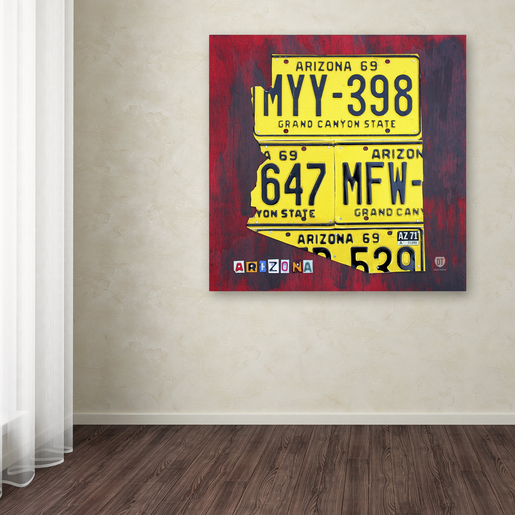 Trademark Fine Art 'Arizona License Plate' Canvas Art by Design Turnpike