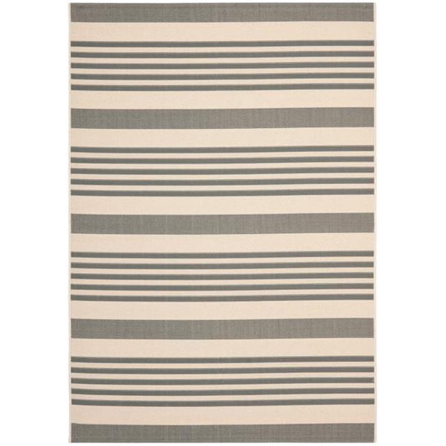 Tapis Rectangulaire Moyen Intérieur & Extérieur 5 Pi. 3 Po. x 7 Pi. 7 Po. Gris & Os