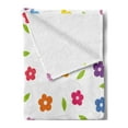 thumbnail image 2 of Colorful Soft Flannel Fleece Throw Blanket, Vibrant Colored Daisies Leaves Spring Nature Meadow Doodle Boys Girls Playroom, Cozy Plush for Indoor and Outdoor Use, 60" x 80", Multicolor, by Ambesonne, 2 of 5