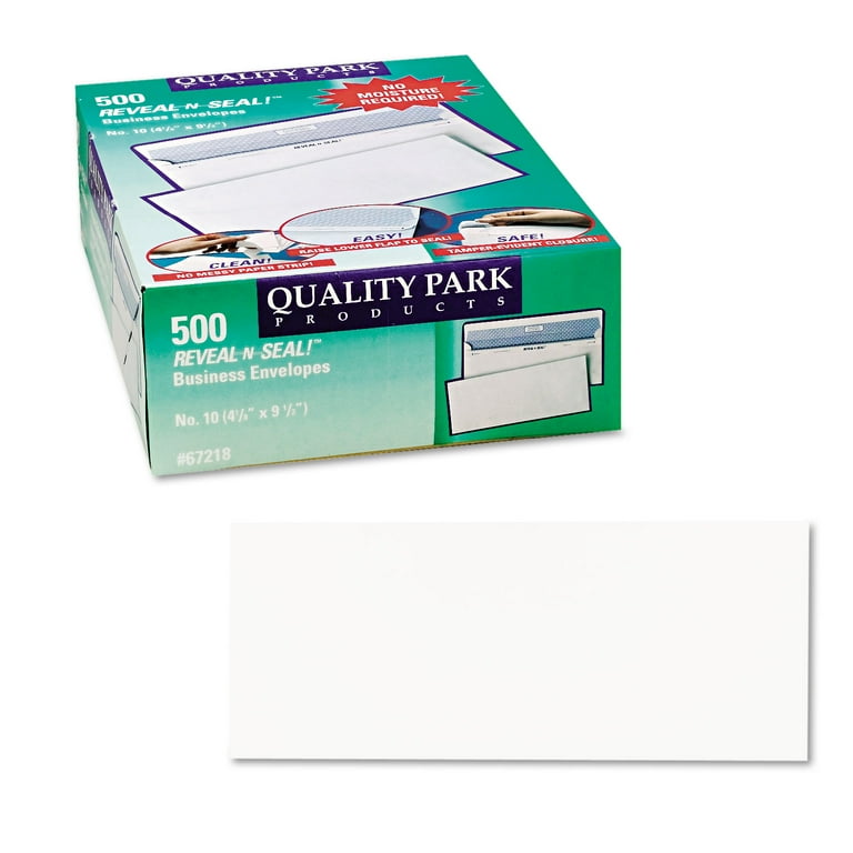 Reveal-N-Seal Security Tinted Envelope, #10, Commercial Flap, Self-Adhesive Closure, 4.13 x 9.5, White, 500/Box Reveal-N-Seal Security Tinted Envelope, #10, Commercial Flap, Self-Adhesive Closure, 4.13 x 9.5, White, 500/Box