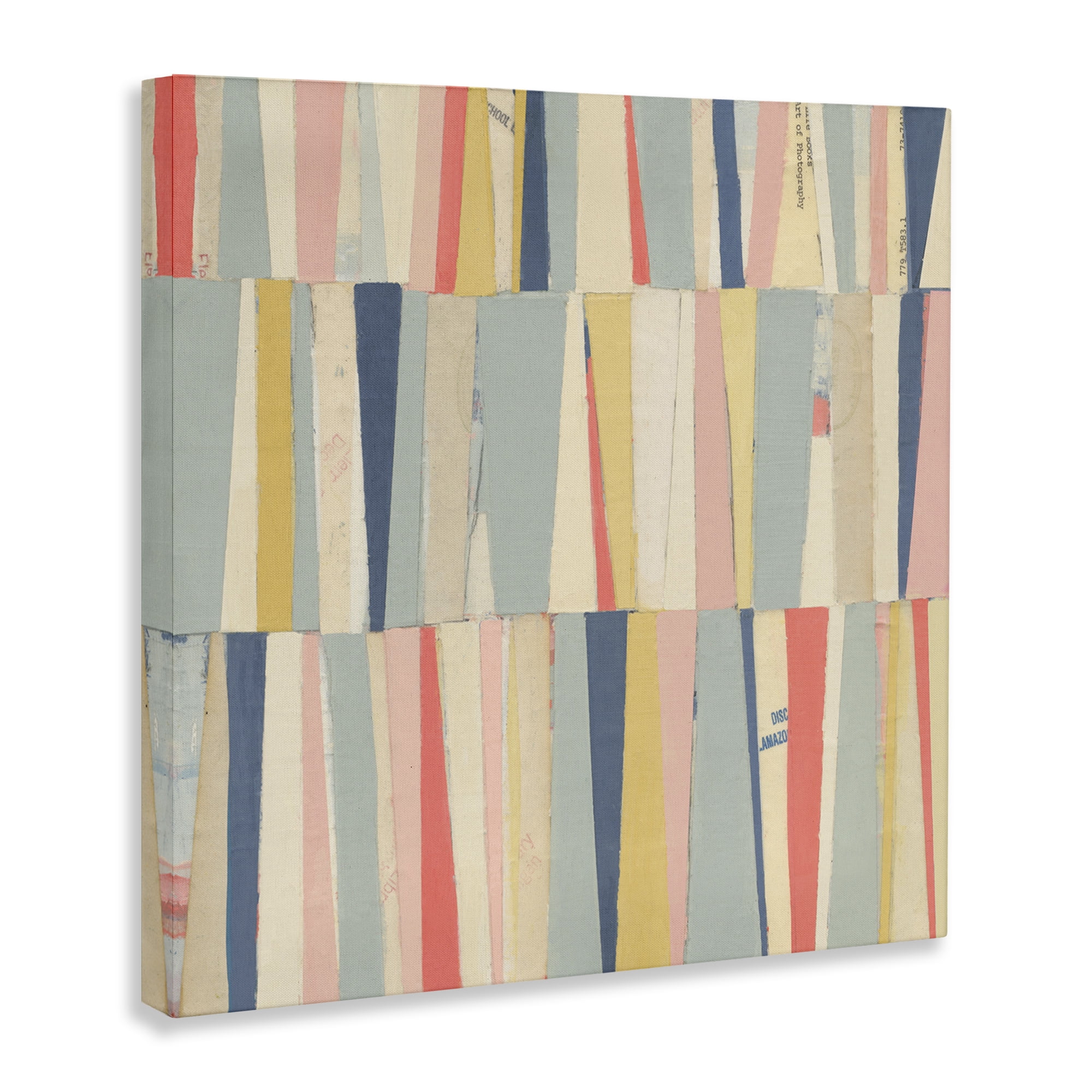 Stupell Industries Pastel Shapes Collage Abstract Painting Gallery Wrapped Canvas Art Print Wall Art, 24 x 24