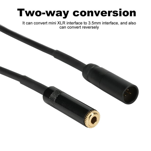 Camera Audio Cable, 3.5mm Gold Plated Durable Stable Performance Mini XLR Audio Cable, for SLR Camera Professional Camera Microphone 0.3m,1m,2m
